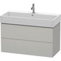 Duravit - L-Cube Two Drawer Wall-Mount Vanity Unit Concrete Gray - Concrete Gray Matte