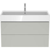 L-Cube Two Drawer Wall-Mount Vanity Unit Concrete Gray
