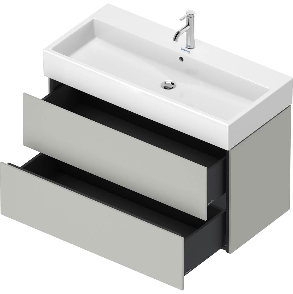 L-Cube Two Drawer Wall-Mount Vanity Unit Concrete Gray