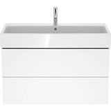 L-Cube Two Drawer Wall-Mount Vanity Unit Concrete Gray