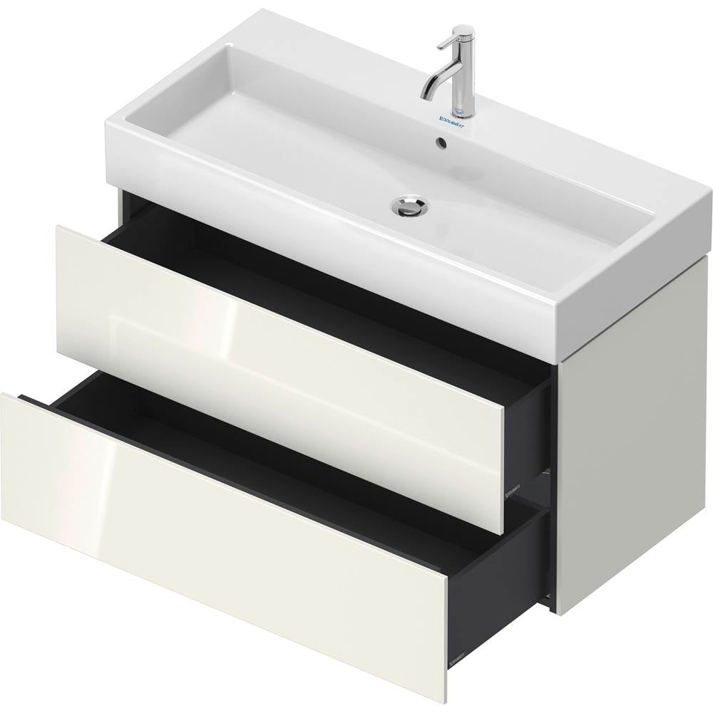 L-Cube Two Drawer Wall-Mount Vanity Unit Concrete Gray