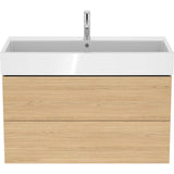 L-Cube Two Drawer Wall-Mount Vanity Unit Concrete Gray