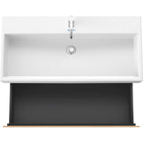 L-Cube Two Drawer Wall-Mount Vanity Unit Concrete Gray