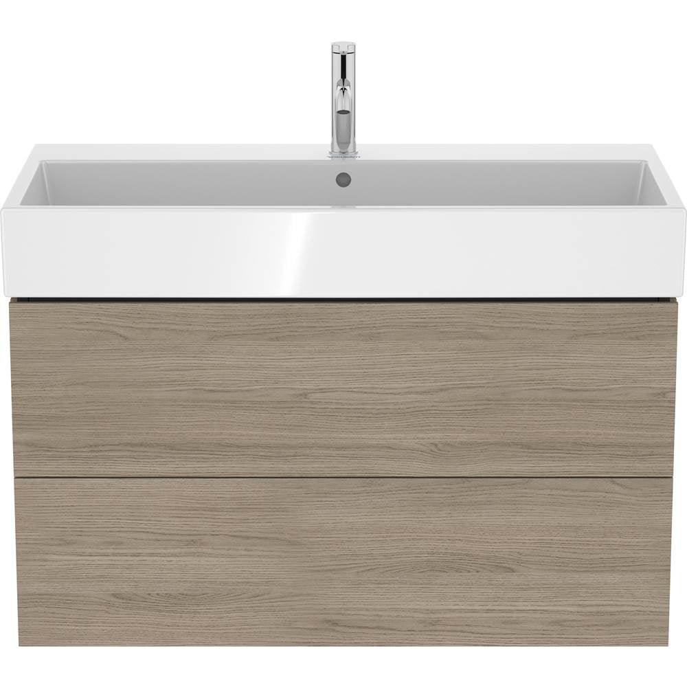 L-Cube Two Drawer Wall-Mount Vanity Unit Concrete Gray