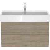 L-Cube Two Drawer Wall-Mount Vanity Unit Concrete Gray