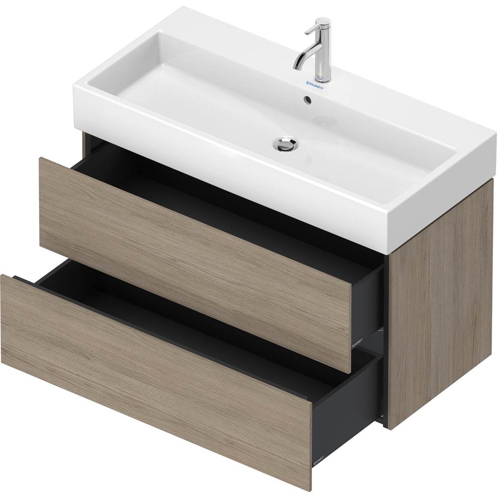 L-Cube Two Drawer Wall-Mount Vanity Unit Concrete Gray