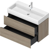 L-Cube Two Drawer Wall-Mount Vanity Unit Concrete Gray