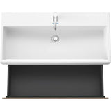 L-Cube Two Drawer Wall-Mount Vanity Unit Concrete Gray