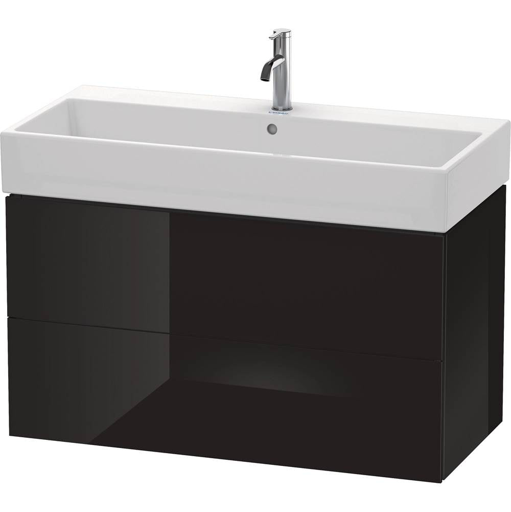Duravit - L-Cube Two Drawer Wall-Mount Vanity Unit Black - Black High Gloss