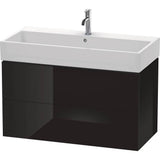 Duravit - L-Cube Two Drawer Wall-Mount Vanity Unit Black - Black High Gloss