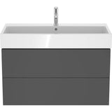L-Cube Two Drawer Wall-Mount Vanity Unit Concrete Gray