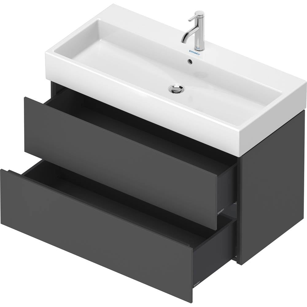 L-Cube Two Drawer Wall-Mount Vanity Unit Concrete Gray
