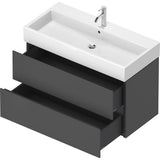 L-Cube Two Drawer Wall-Mount Vanity Unit Concrete Gray
