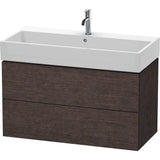 Duravit - L-Cube Two Drawer Wall-Mount Vanity Unit Dark Brushed Oak - Dark Brushed Oak