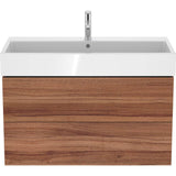 L-Cube Two Drawer Wall-Mount Vanity Unit Concrete Gray