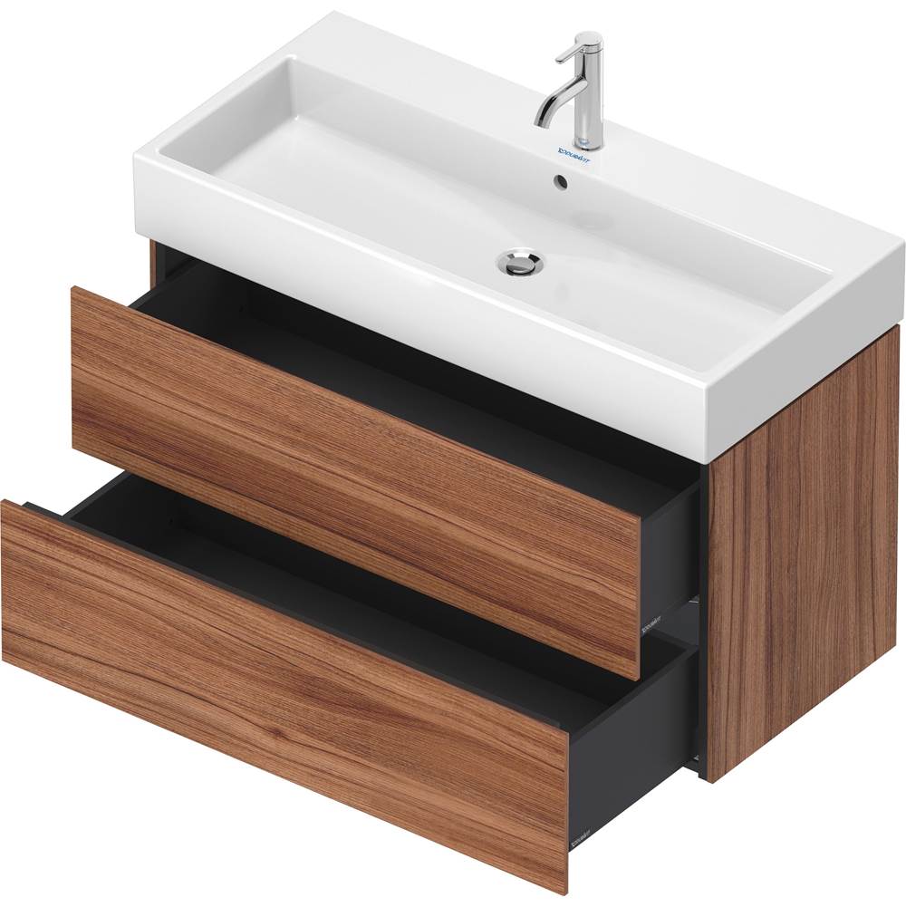 L-Cube Two Drawer Wall-Mount Vanity Unit Concrete Gray