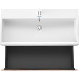 L-Cube Two Drawer Wall-Mount Vanity Unit Concrete Gray
