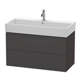 Duravit - L-Cube Two Drawer Wall-Mount Vanity Unit Graphite - Graphite Super Matte