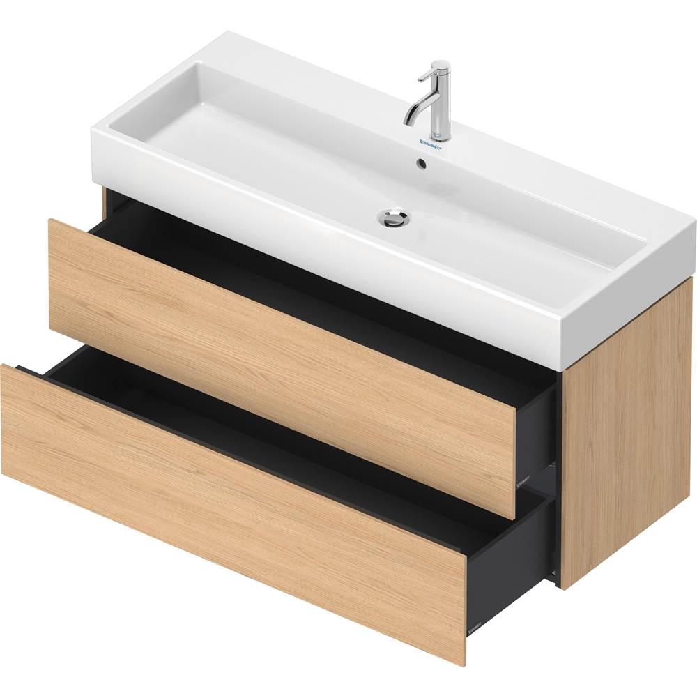 L-Cube Two Drawer Wall-Mount Vanity Unit Concrete Gray
