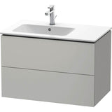Duravit - L-Cube Two Drawer Wall-Mount Vanity Unit Concrete Gray - Concrete Gray Matte