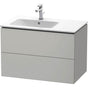 Duravit - L-Cube Two Drawer Wall-Mount Vanity Unit Concrete Gray - Concrete Gray Matte