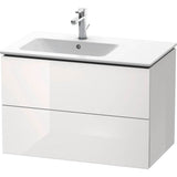 Duravit - L-Cube Two Drawer Wall-Mount Vanity Unit White - White High Gloss