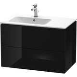 Duravit - L-Cube Two Drawer Wall-Mount Vanity Unit Black - Black High Gloss