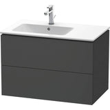 Duravit - L-Cube Two Drawer Wall-Mount Vanity Unit Graphite - Graphite Matte