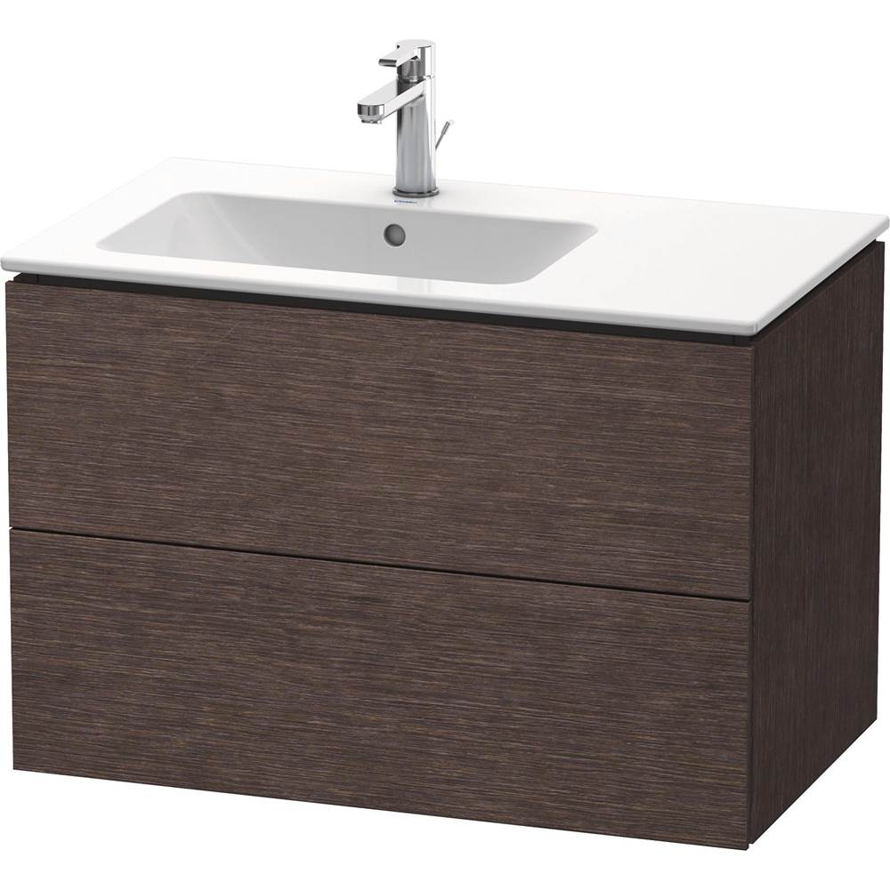 Duravit - L-Cube Two Drawer Wall-Mount Vanity Unit Dark Brushed Oak - Dark Brushed Oak
