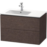 Duravit - L-Cube Two Drawer Wall-Mount Vanity Unit Dark Brushed Oak - Dark Brushed Oak