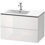 Duravit - L-Cube Two Drawer Wall-Mount Vanity Unit White - White High Gloss