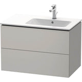 Duravit - L-Cube Two Drawer Wall-Mount Vanity Unit Concrete Gray - Concrete Gray Matte