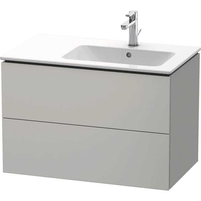 Duravit - L-Cube Two Drawer Wall-Mount Vanity Unit Concrete Gray - Concrete Gray Matte
