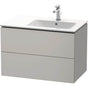Duravit - L-Cube Two Drawer Wall-Mount Vanity Unit Concrete Gray - Concrete Gray Matte