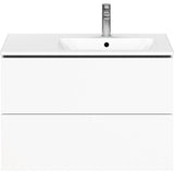 L-Cube Two Drawer Wall-Mount Vanity Unit Concrete Gray