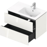 L-Cube Two Drawer Wall-Mount Vanity Unit Concrete Gray