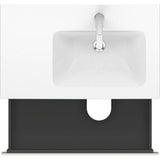 L-Cube Two Drawer Wall-Mount Vanity Unit Concrete Gray