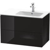 Duravit - L-Cube Two Drawer Wall-Mount Vanity Unit Black - Black High Gloss
