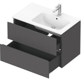 L-Cube Two Drawer Wall-Mount Vanity Unit Concrete Gray