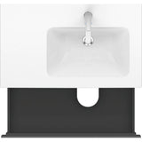 L-Cube Two Drawer Wall-Mount Vanity Unit Concrete Gray