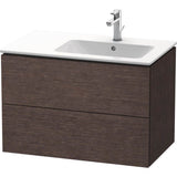 Duravit - L-Cube Two Drawer Wall-Mount Vanity Unit Dark Brushed Oak - Dark Brushed Oak