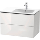 Duravit - L-Cube Two Drawer Wall-Mount Vanity Unit White - White High Gloss