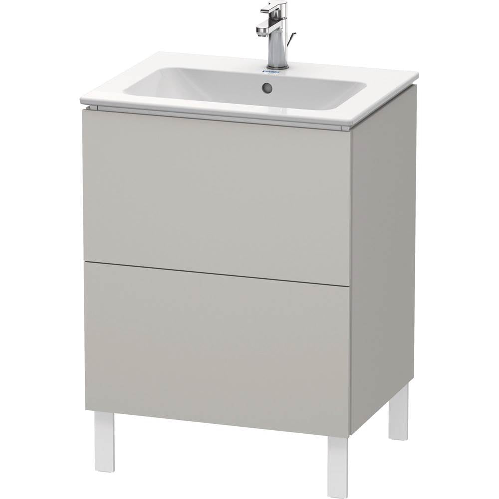 Duravit - L-Cube Two Drawer Floorstanding Vanity Unit Concrete Gray - Concrete Gray Matte