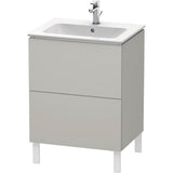 Duravit - L-Cube Two Drawer Floorstanding Vanity Unit Concrete Gray - Concrete Gray Matte