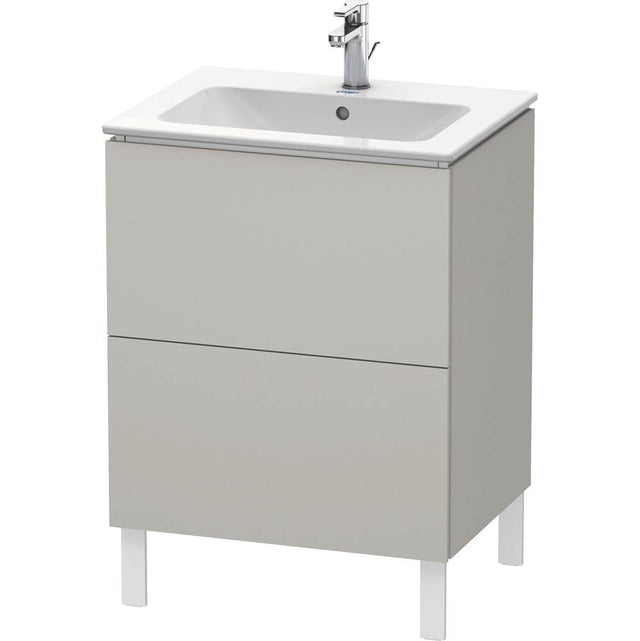 Duravit - L-Cube Two Drawer Floorstanding Vanity Unit Concrete Gray - Concrete Gray Matte