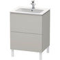 Duravit - L-Cube Two Drawer Floorstanding Vanity Unit Concrete Gray - Concrete Gray Matte