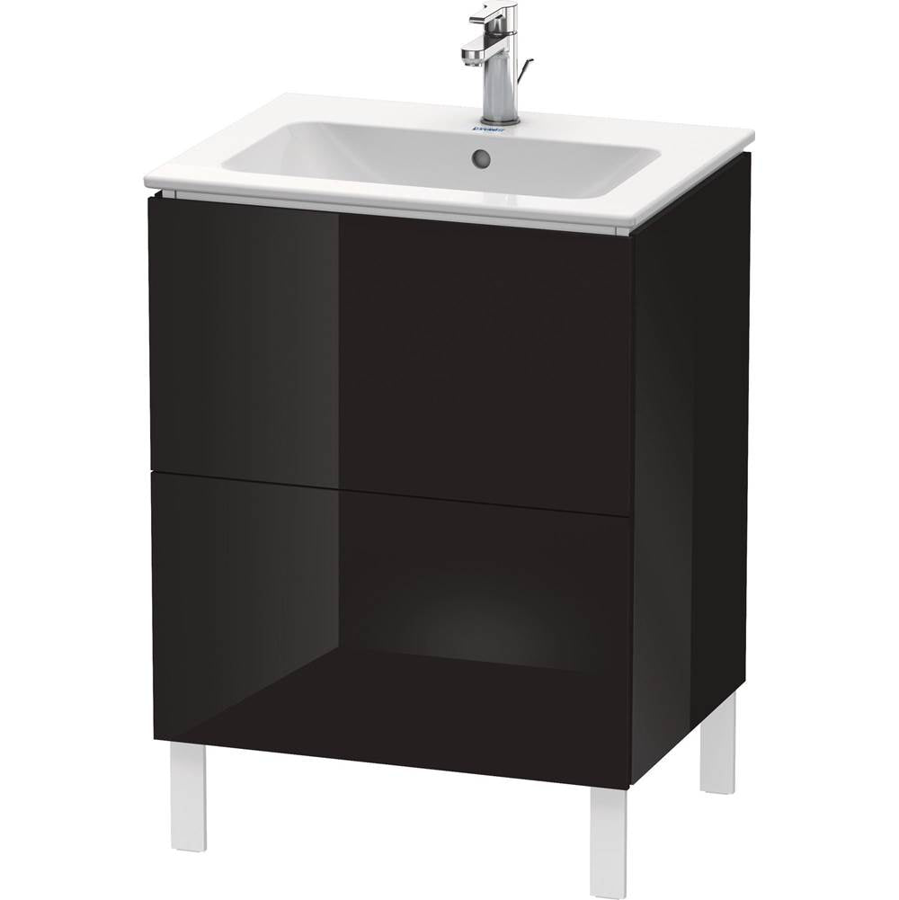 Duravit - L-Cube Two Drawer Floorstanding Vanity Unit Black - Black High Gloss