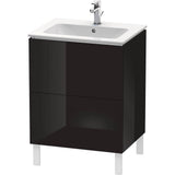 Duravit - L-Cube Two Drawer Floorstanding Vanity Unit Black - Black High Gloss