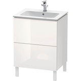 Duravit - L-Cube Two Drawer Floorstanding Vanity Unit White - White High Gloss