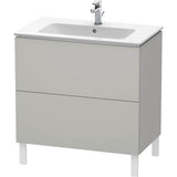 Duravit - L-Cube Two Drawer Floorstanding Vanity Unit Concrete Gray - Concrete Gray Matte